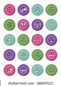 20 characters differents in color pointers icons set