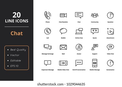 20 Chat line icons