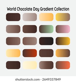20 chocolate-themed gradient swatches. Perfect for design projects celebrating World Chocolate Day.