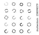 20 circle arrow refresh reload rotation loop sign set. Simple color web icon on white background. Vector illustration design elements eps 10