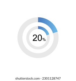 20% Circle loading icon template. Update or loading symbol for web or application, 20 percent.