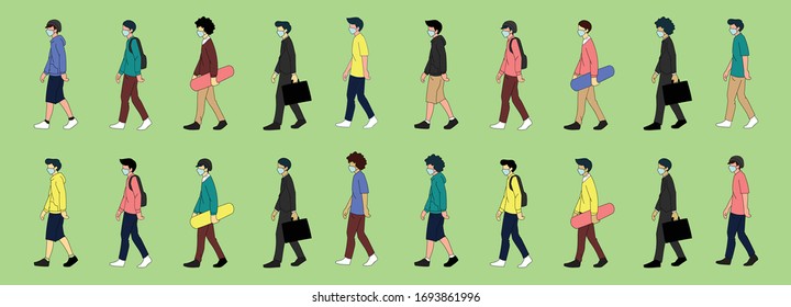 20 clip art people for social distancing presentation, website, brochure, etc.