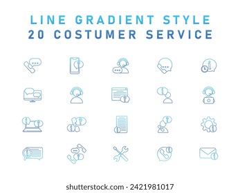 20 Collection Of Costumer Support Service  Icon, Call Center, Assistant, Operator, Chat, Support.