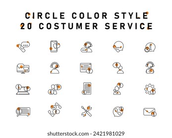 20 Kollektion von Kundendienst-Symbol, Call Center, Assistant, Operator, Chat, Support.