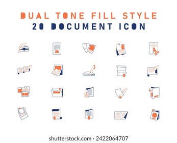 20 Collection Of Document Icon, Folder, Paper, Checklist, Paper Ink.