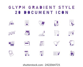 20 Collection Of Document Icon, Folder, Paper, Checklist, Paper Ink.