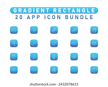 20 Collection Of Education Icon,  Pencil, Book, Whiteboard, Globe, Ruler. Vector Illustration.