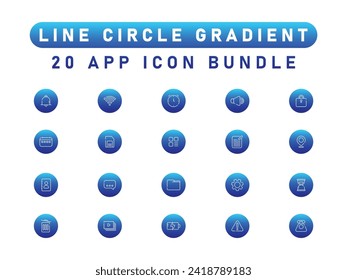 20 Collection Of Web User Interface Line Gradient Icons