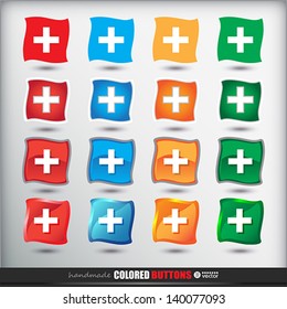 20 colored buttons.  Vector eps 10 Illustration.