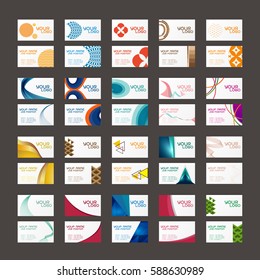 20 colorful business card template vector on black background