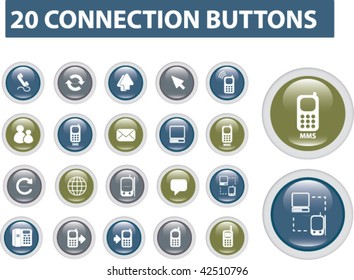 20 connection buttons. vector