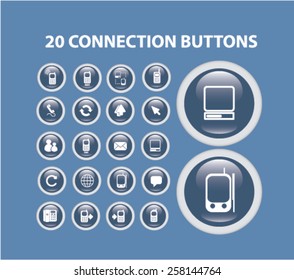 20 connection isolated icons, buttons, signs, illustrations design concept set for web, internet, application, vector