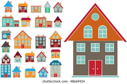 20 edificios bonitos. vector