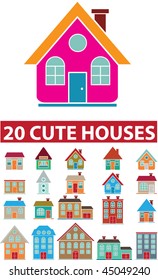 20 cute houses. vector