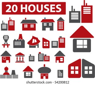 20 cute houses. vector