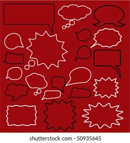 20 cute thought & chat signs. vector