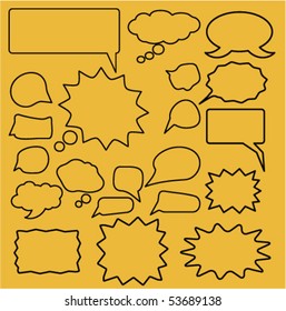 20 cute thought & chat signs. vector