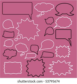 20 signos de pensamiento y conversación. vector