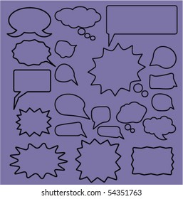 20 signos de pensamiento y conversación. vector