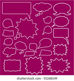 20 cute thought & chat signs. vector