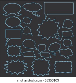 20 cute thought & chat signs. vector