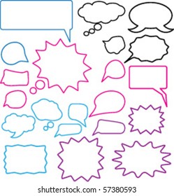 20 süße Gedanken- und Chat-Zeichen. Vektorgrafik