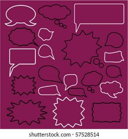 20 signos de pensamiento y conversación. vector