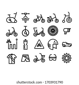 20 cycling icon with line style