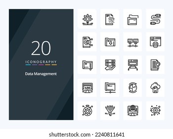 20 Icono de esquema de administración de datos para presentación