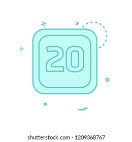 20 Date Calender icon design vector