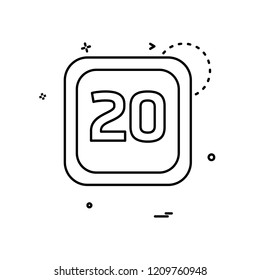 20 Date Calender icon design vector