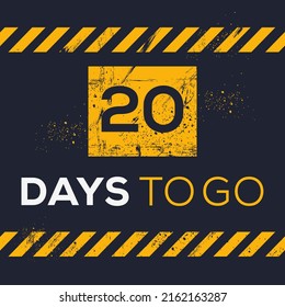 20 Days Countdown left, vector illustration.