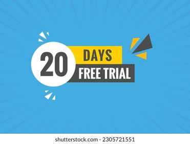 20 days Free trial Banner Design. 20 day free banner background