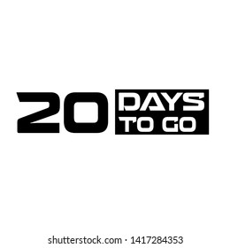 20 days to go banner. flat style. days to go concept