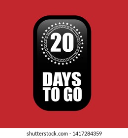 20 days to go banner. flat style. days to go concept