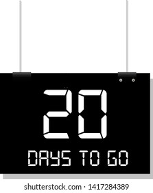 20 days to go banner. flat style. days to go concept