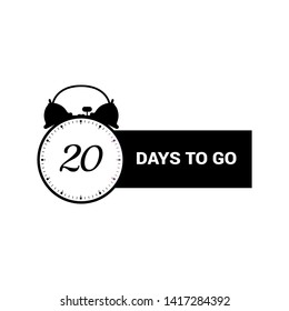 20 days to go banner. flat style. days to go concept