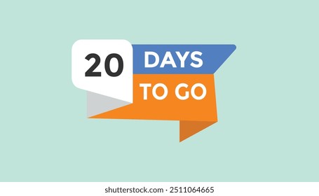 20 days left Countdown number banner templates. time icon. Vector Illustration 