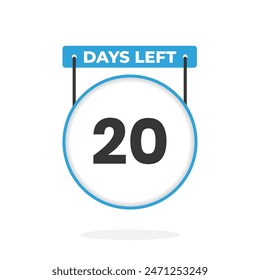 20 Days Left Countdown for sales promotion. 20 days left to go Promotional sales banner