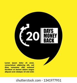 20 Days money back sign - emblem, label, badge,sticker, logo. Designed for your web site design, logo, app, UI