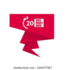20 Days money back sign - emblem, label, badge,sticker, logo. Designed for your web site design, logo, app, UI