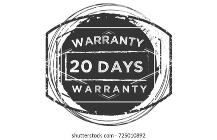 20 days warranty icon vintage rubber stamp guarantee