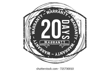 20 days warranty icon vintage rubber stamp guarantee