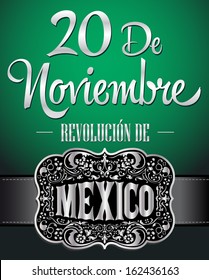 20 de Noviembre Revolucion Mexicana - November 20 Mexican revolution spanish text poster