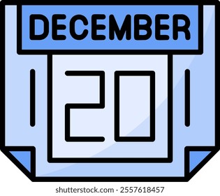 20 December Filled Style Icon Design