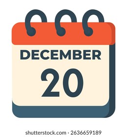 20 December vector on white background
Vector calendar with date