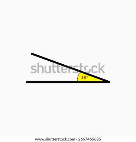 20 degree angle icon in mathematics