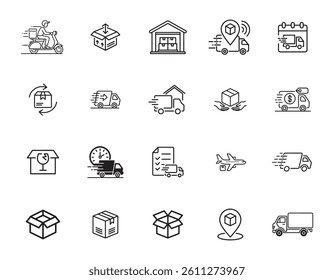 20 Delivery and Shipping Icons set.