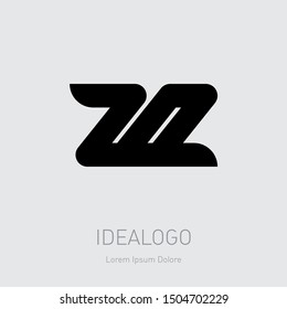 20 - design element or icon with numbers 2 and 0. Z and O initial logo. ZO initial monogram logotype.