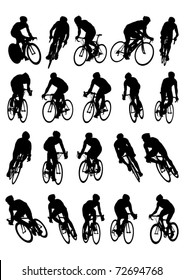 20 detail racing bicycle silhouette